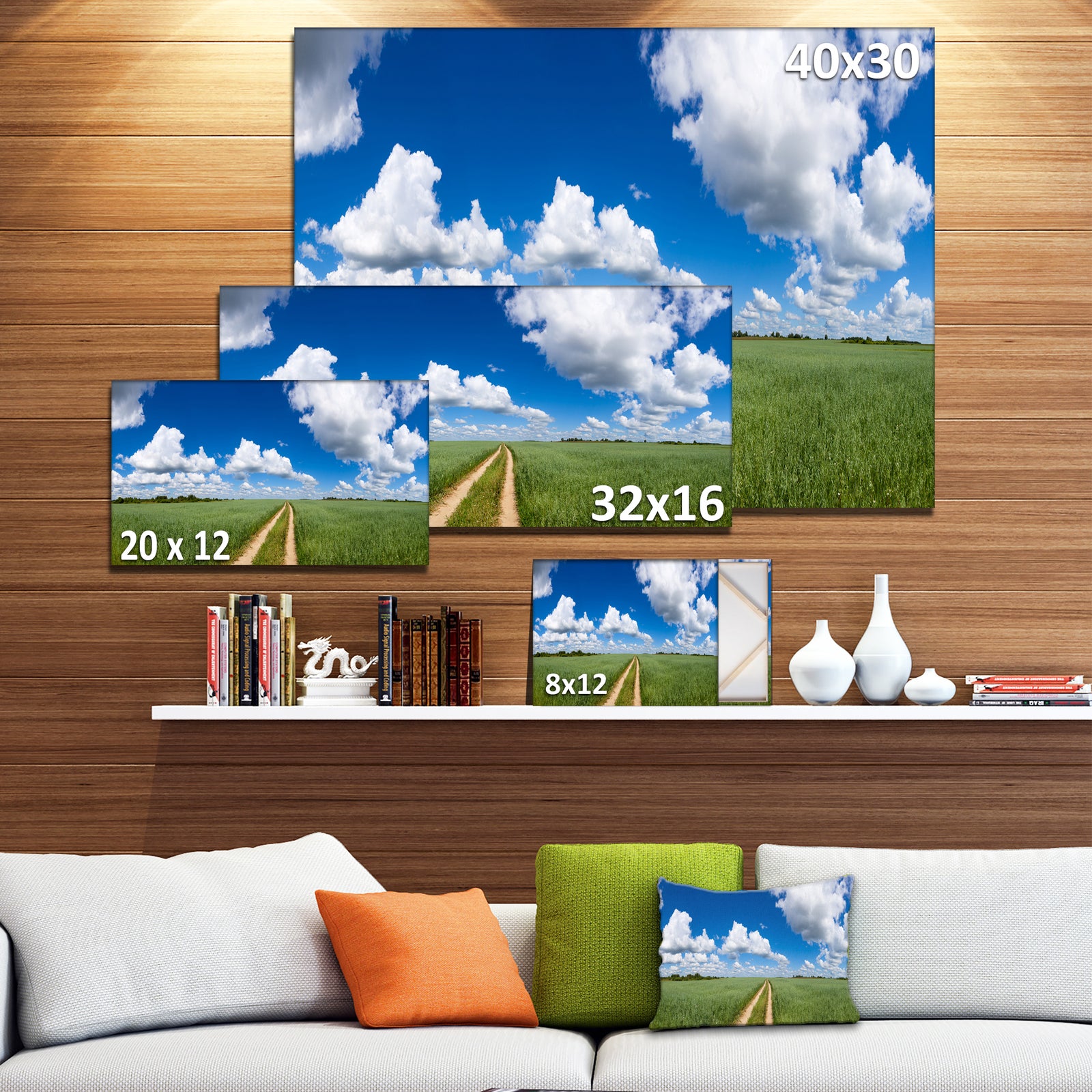 Path in Bright Summer Panorama - Modern Landscpae Wall Art