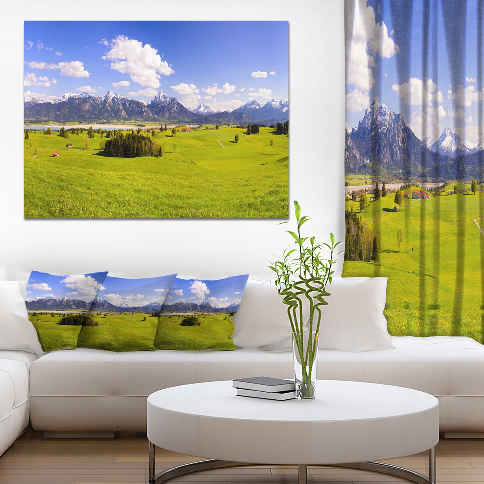 Green Bavaria Field Panorama - Modern Landscpae Wall Art