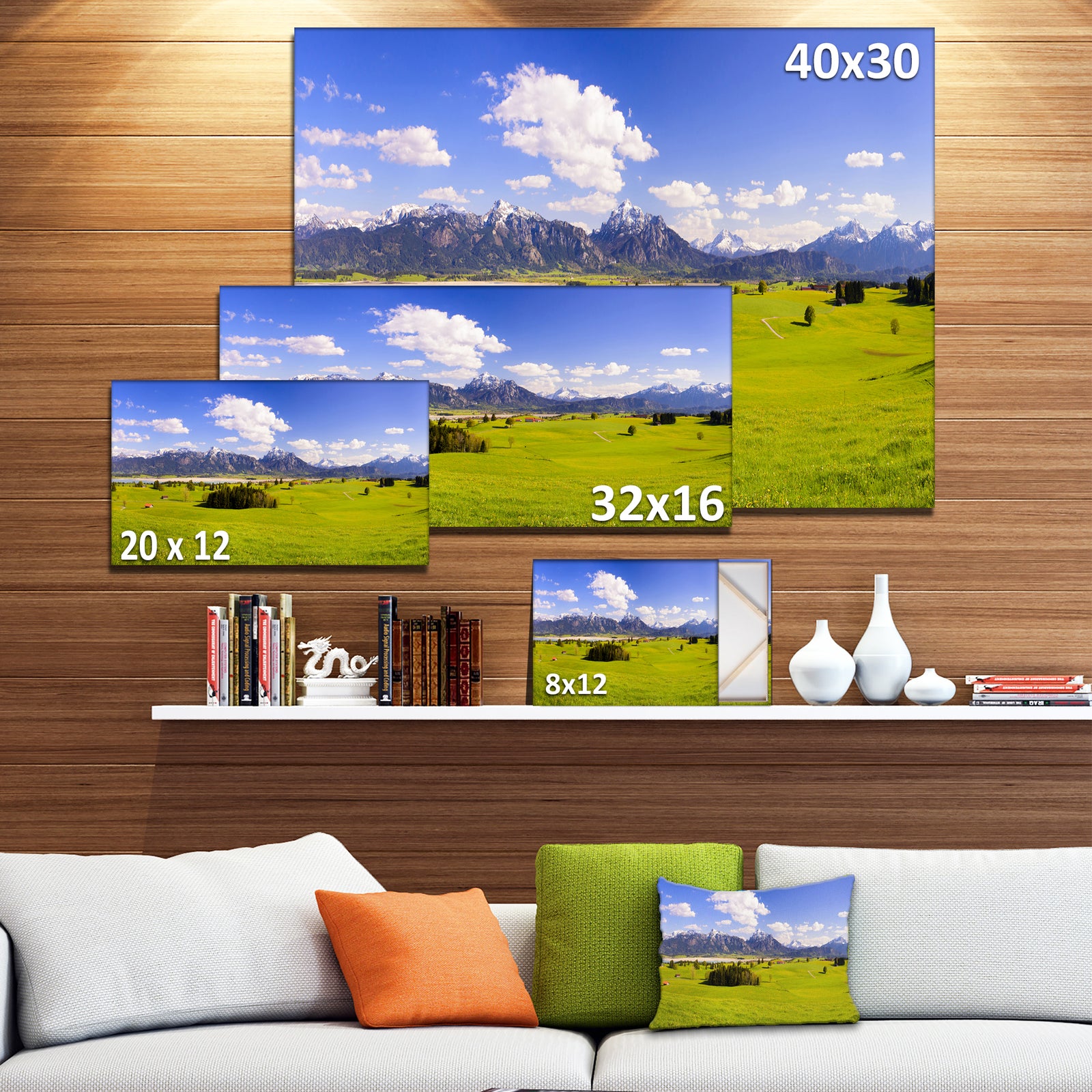 Green Bavaria Field Panorama - Modern Landscpae Wall Art