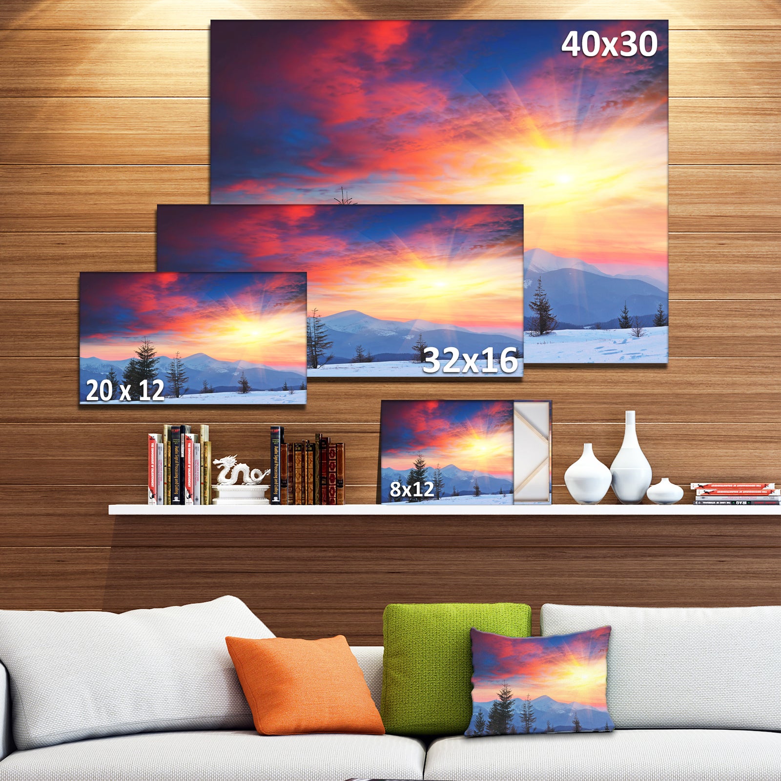 Beautiful Winter Landscape View - Landscape Canvas Wall Artwork