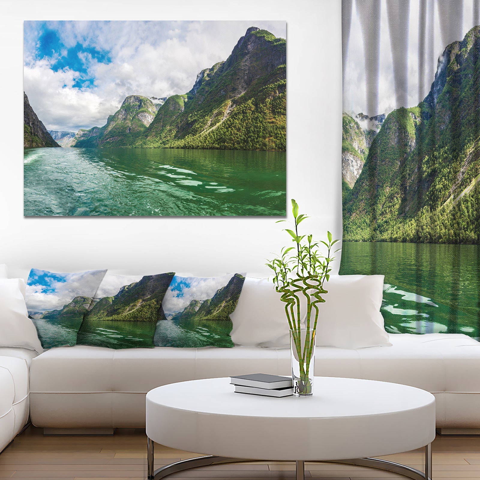 Green Lake Sognefjord Norway - Landscape Canvas Wall Artwork