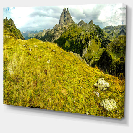 Bright Green Mountain Panorama - Landscape Canvas Wall Artwork