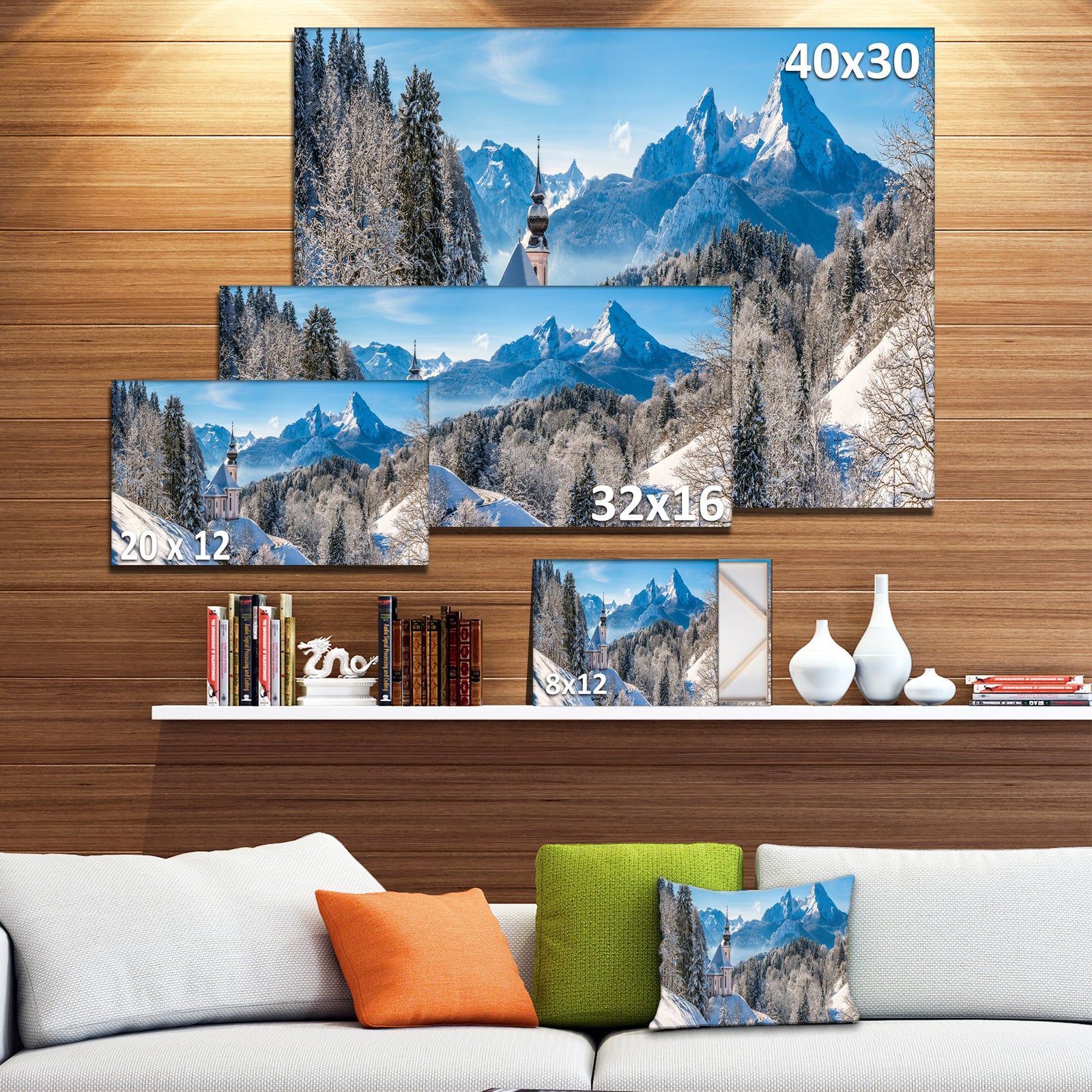 Winter in the Bavarian Alps - Landscape Canvas Wall Artwork
