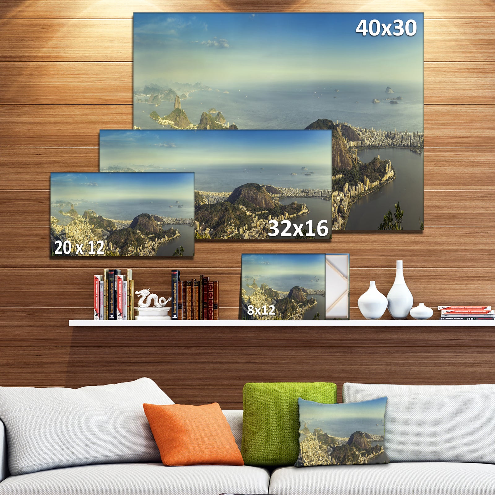 Rio De Janeiro with Copacabana - Landscape Canvas Wall Artwork
