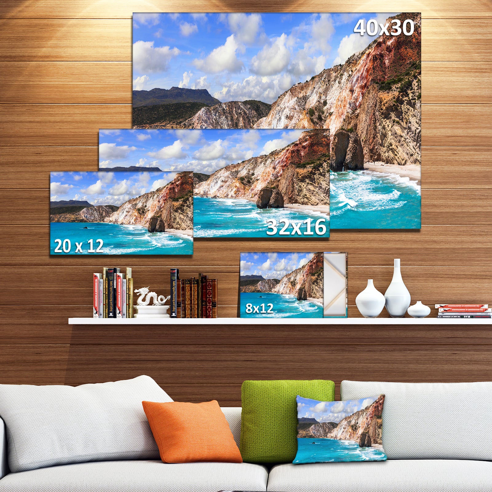 Greek Islands Scenic Beaches - Landscape Canvas Wall Artwork