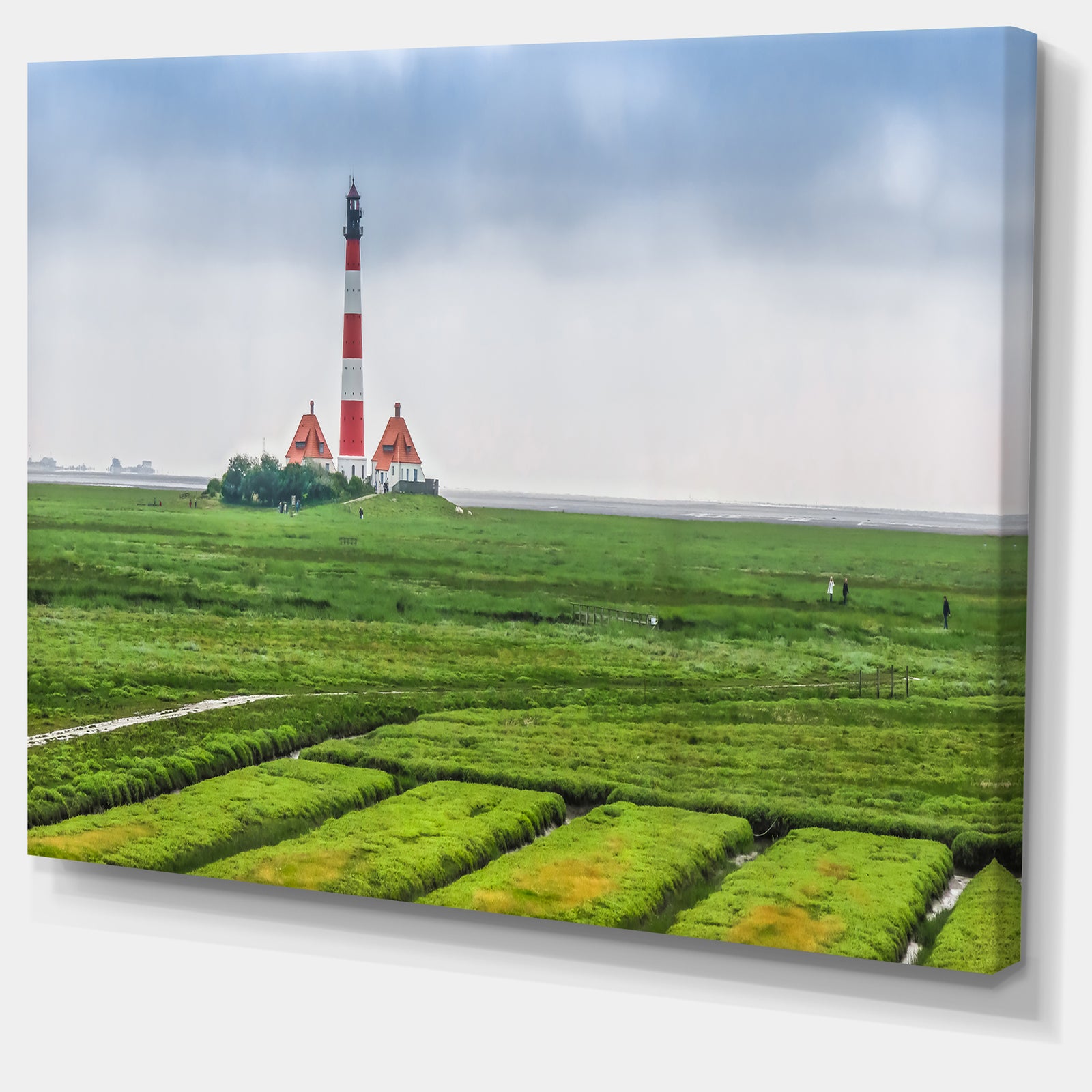 Westerheversand Lighthouse Panorama - Landscape Canvas Wall Artwork