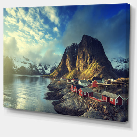 Fishing Hut at Spring Sunset - Landscape Canvas Wall Artwork