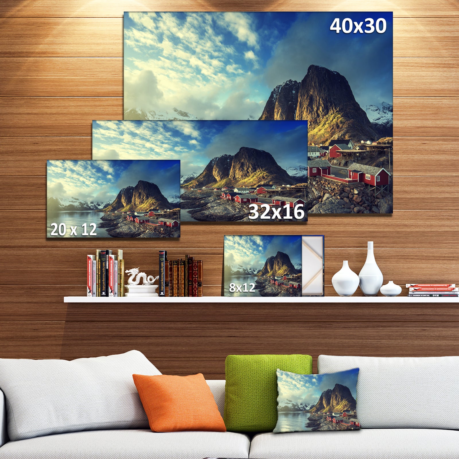 Fishing Hut at Spring Sunset - Landscape Canvas Wall Artwork