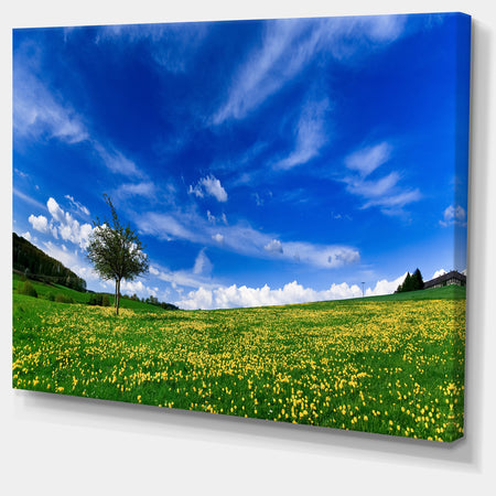Spring Landscape Green Fields - Landscape Canvas Wall Artwork