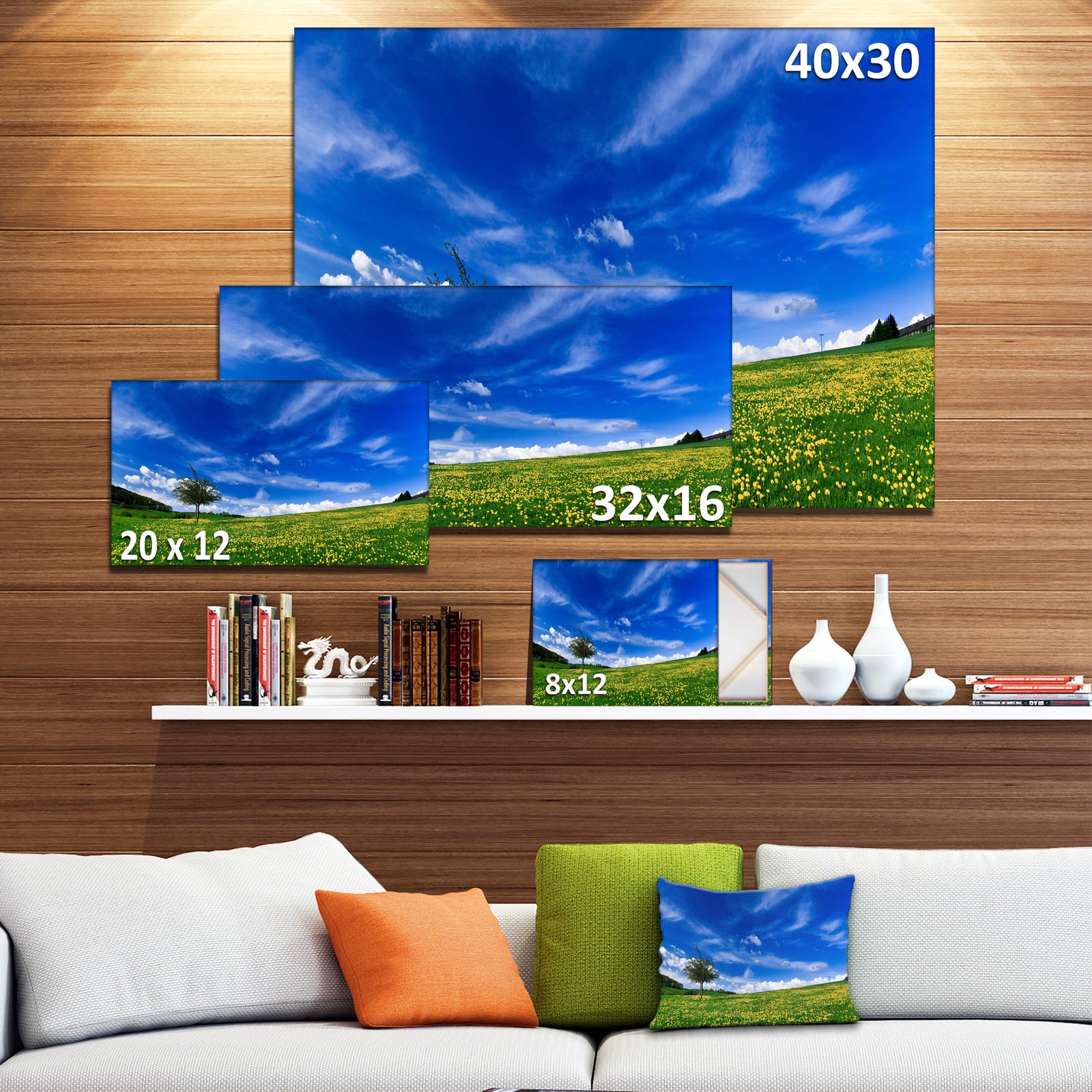 Spring Landscape Green Fields - Landscape Canvas Wall Artwork