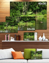 Bushes and Trees in River Bank - Landscape Canvas Wall Artwork