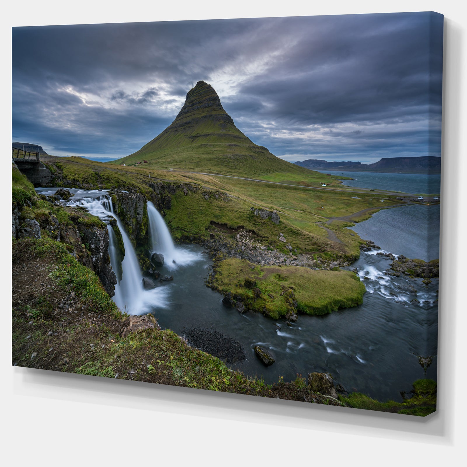 Beautiful Kirkjufellsfoss Waterfall - Landscape Canvas Wall Artwork