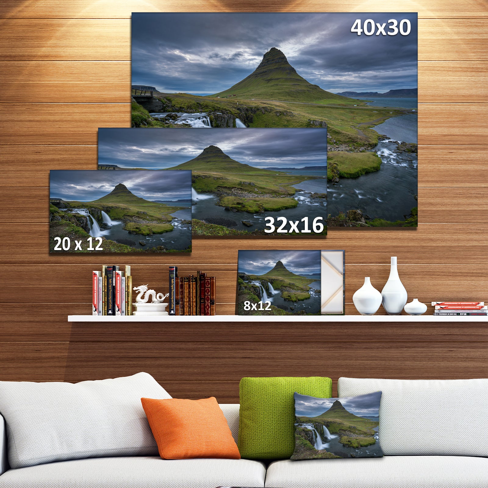 Beautiful Kirkjufellsfoss Waterfall - Landscape Canvas Wall Artwork