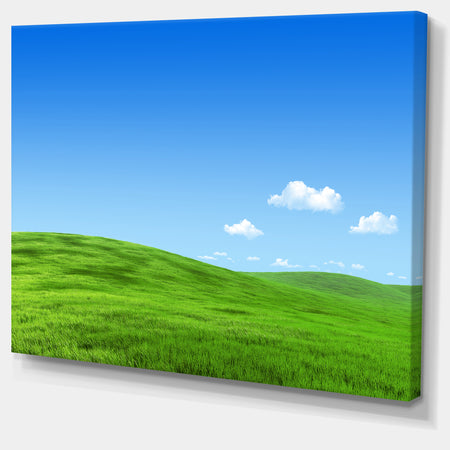 Calm Green Meadow - Landscape Canvas Wall Artwork
