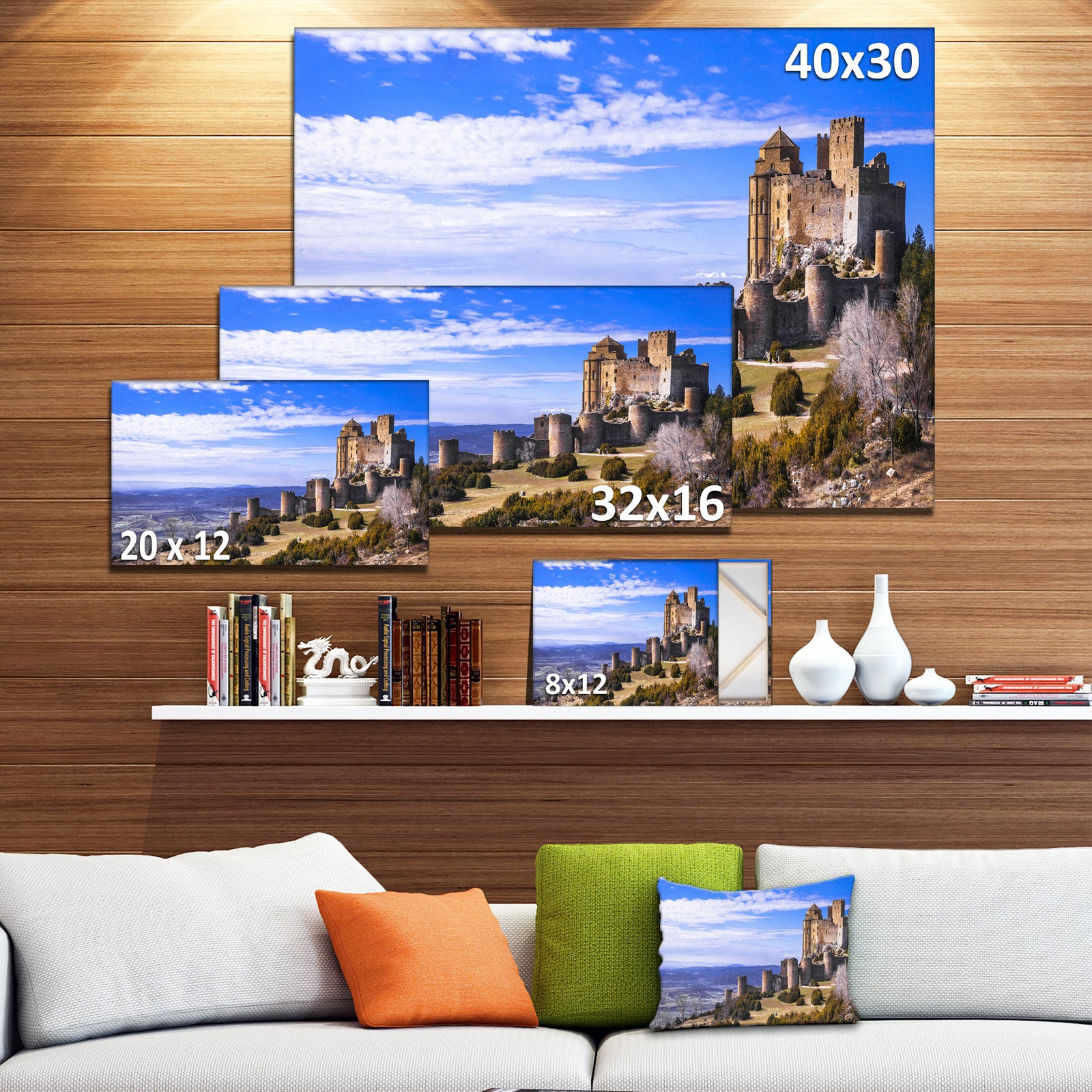 Medieval Loarre Castle Panorama - Landscape Canvas Wall Artwork
