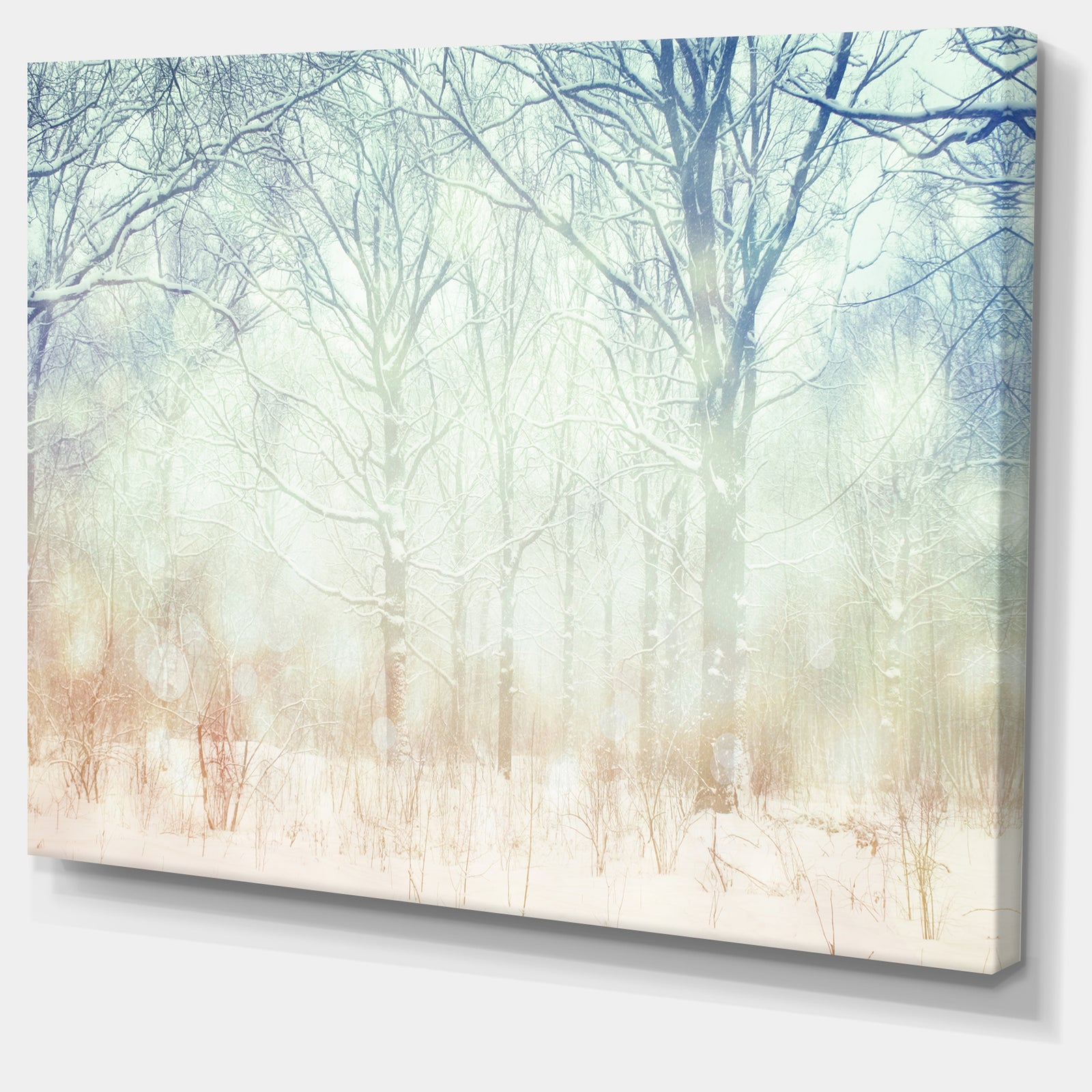Winter with Foggy Forest - Landscape Canvas Wall Artwork