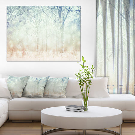Winter with Foggy Forest - Landscape Canvas Wall Artwork