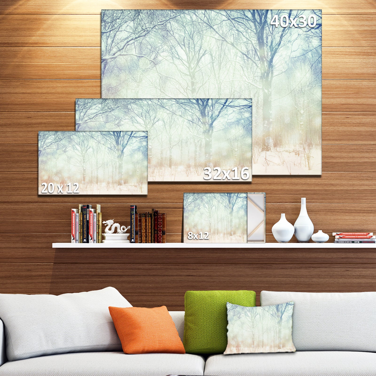 Winter with Foggy Forest - Landscape Canvas Wall Artwork