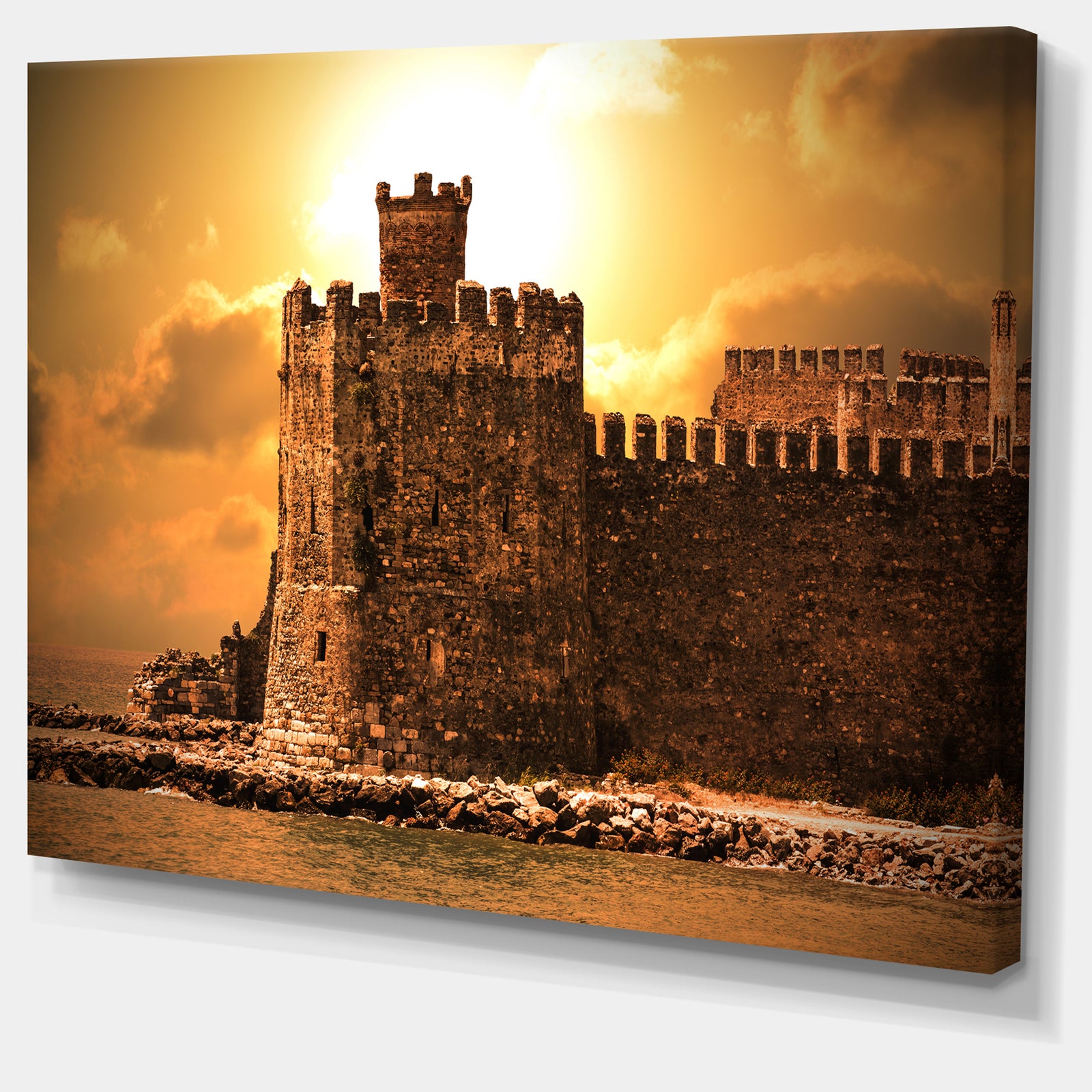 Old Castle at Sunset - Landscape Canvas Wall Artwork