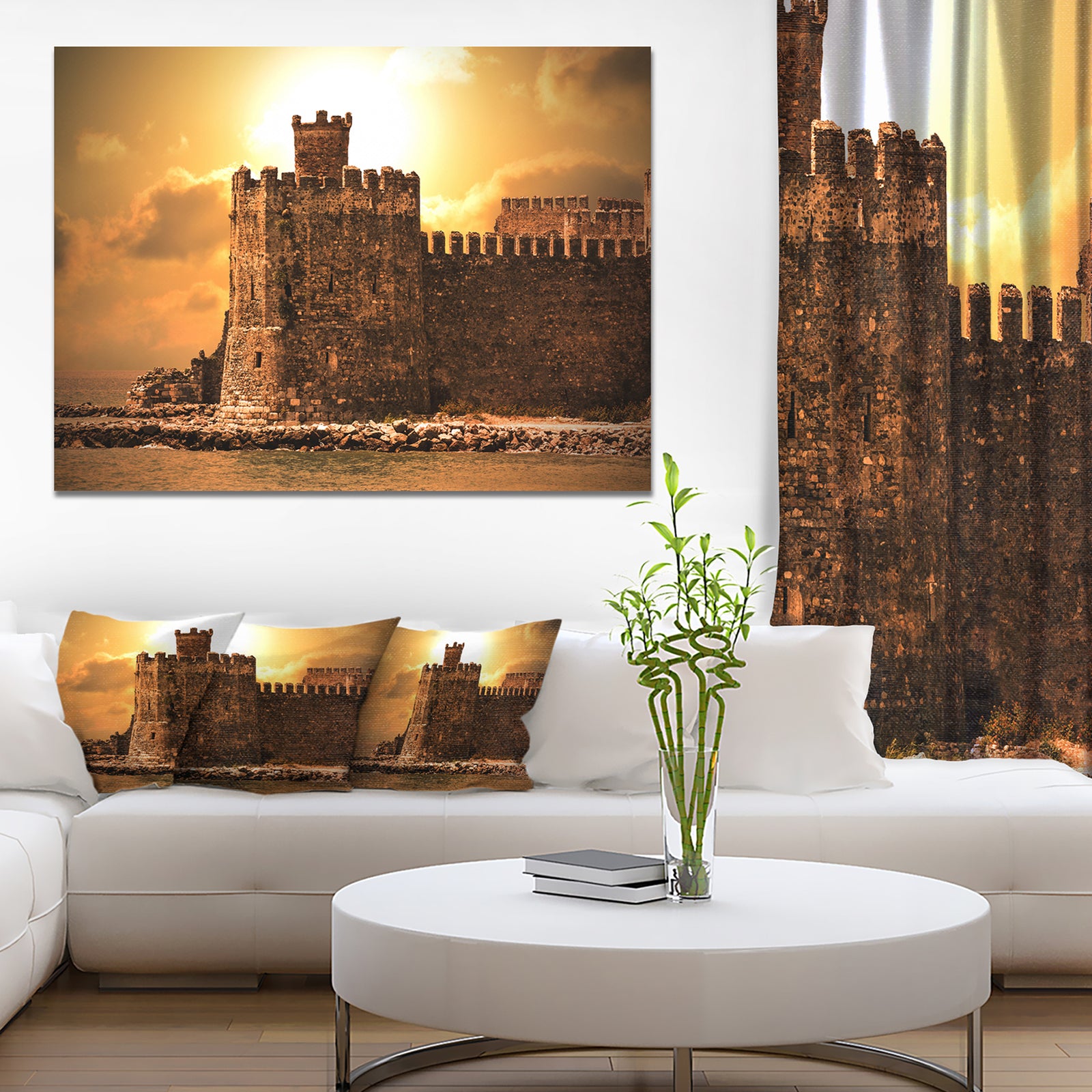Old Castle at Sunset - Landscape Canvas Wall Artwork