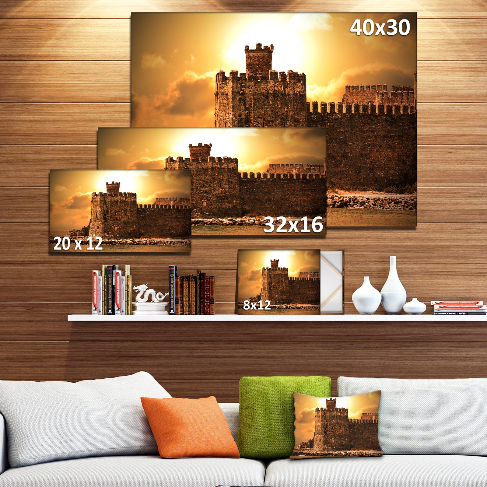 Old Castle at Sunset - Landscape Canvas Wall Artwork
