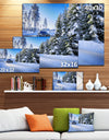 SUV Car Though Snowy Winter - Landscape Canvas Wall Artwork