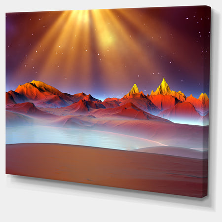 Alien Landscape at Sunset - Landscape Canvas Wall Artwork