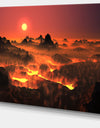 Burning Volcano Country - Landscape Canvas Wall Artwork