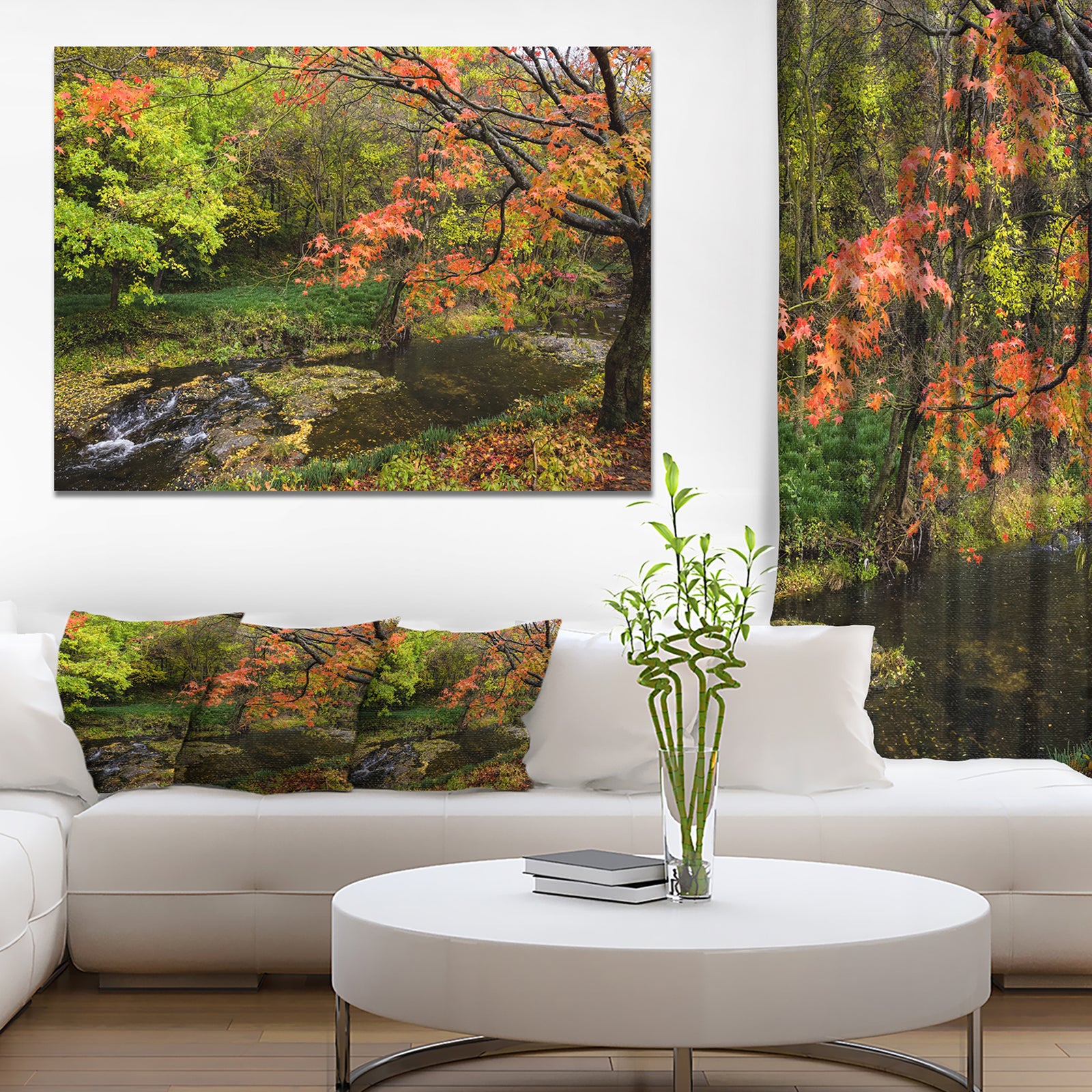 Fall Trees in Bright Colors - Landscape Canvas Wall Artwork