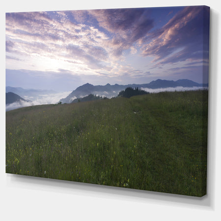 Mountain Plateau at Evening - Landscape Canvas Wall Artwork