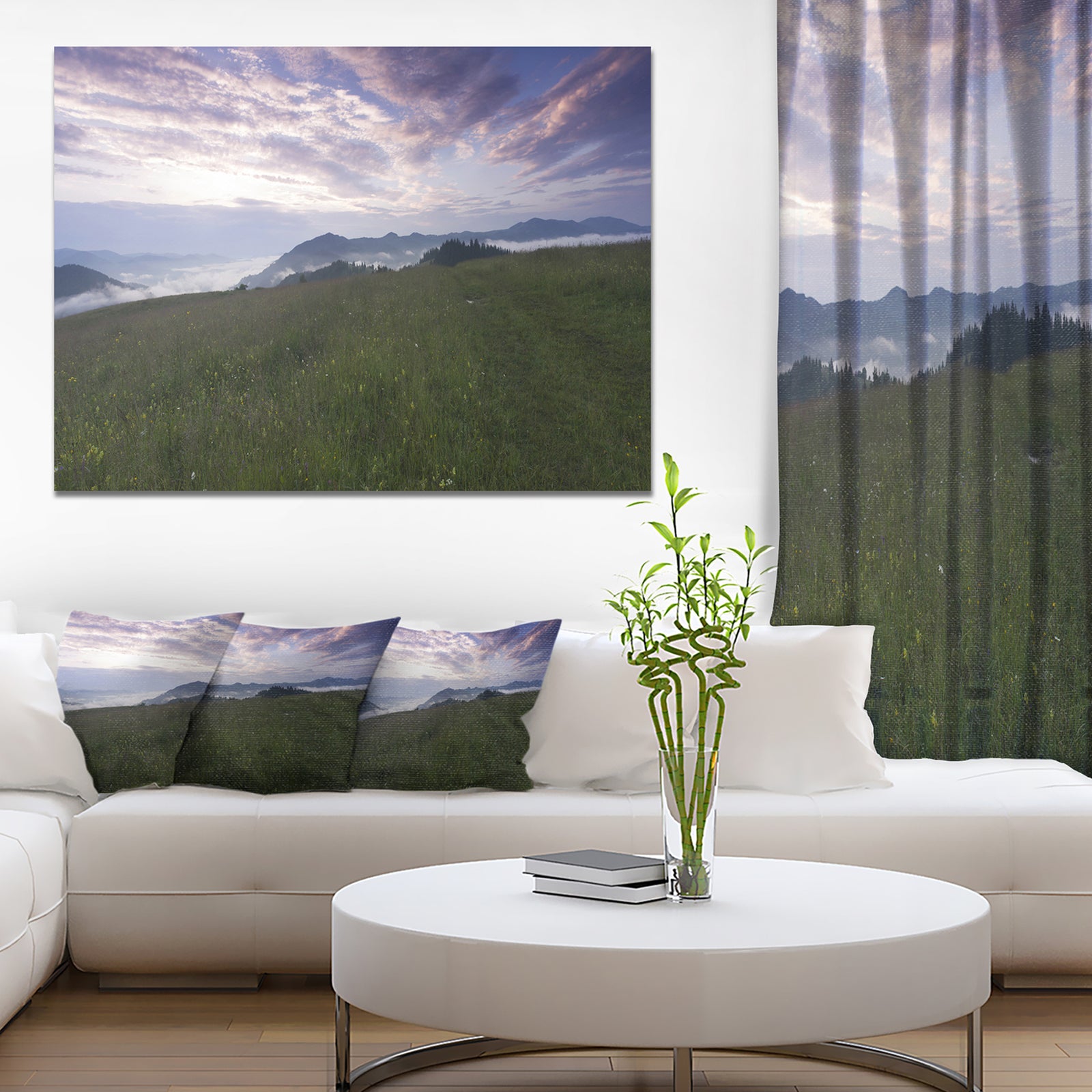 Mountain Plateau at Evening - Landscape Canvas Wall Artwork