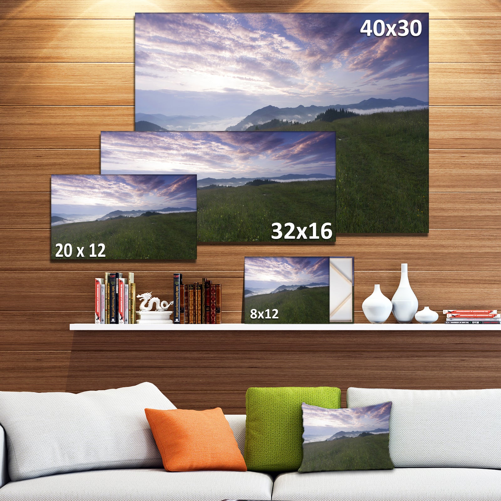 Mountain Plateau at Evening - Landscape Canvas Wall Artwork