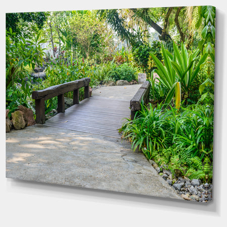 Stone Pathway into Garden - Landscape Canvas Wall Artwork
