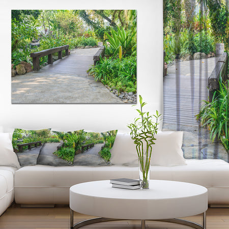 Stone Pathway into Garden - Landscape Canvas Wall Artwork