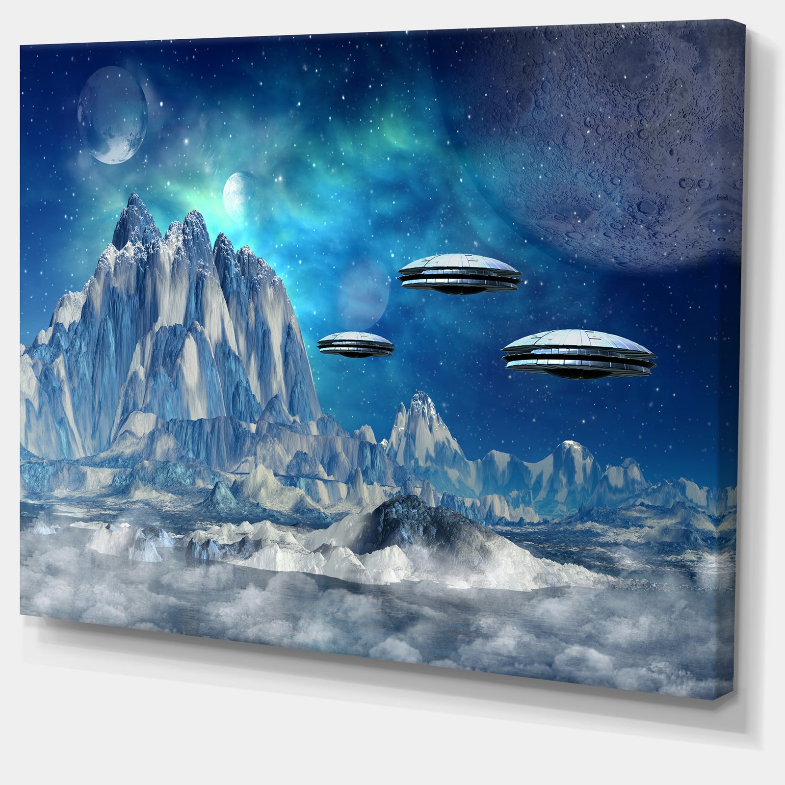 Blue Alien Planet - Landscape Canvas Wall Artwork