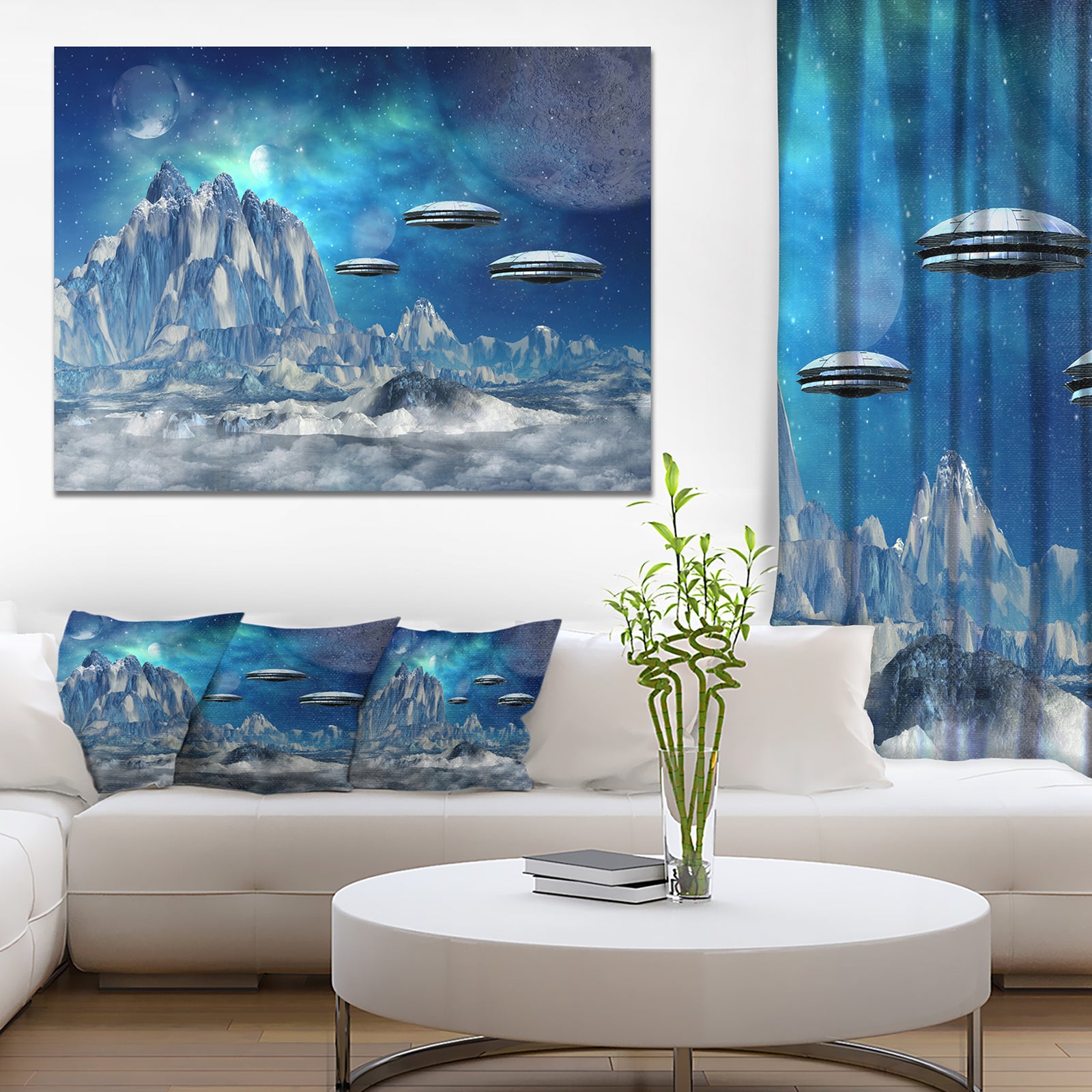 Blue Alien Planet - Landscape Canvas Wall Artwork
