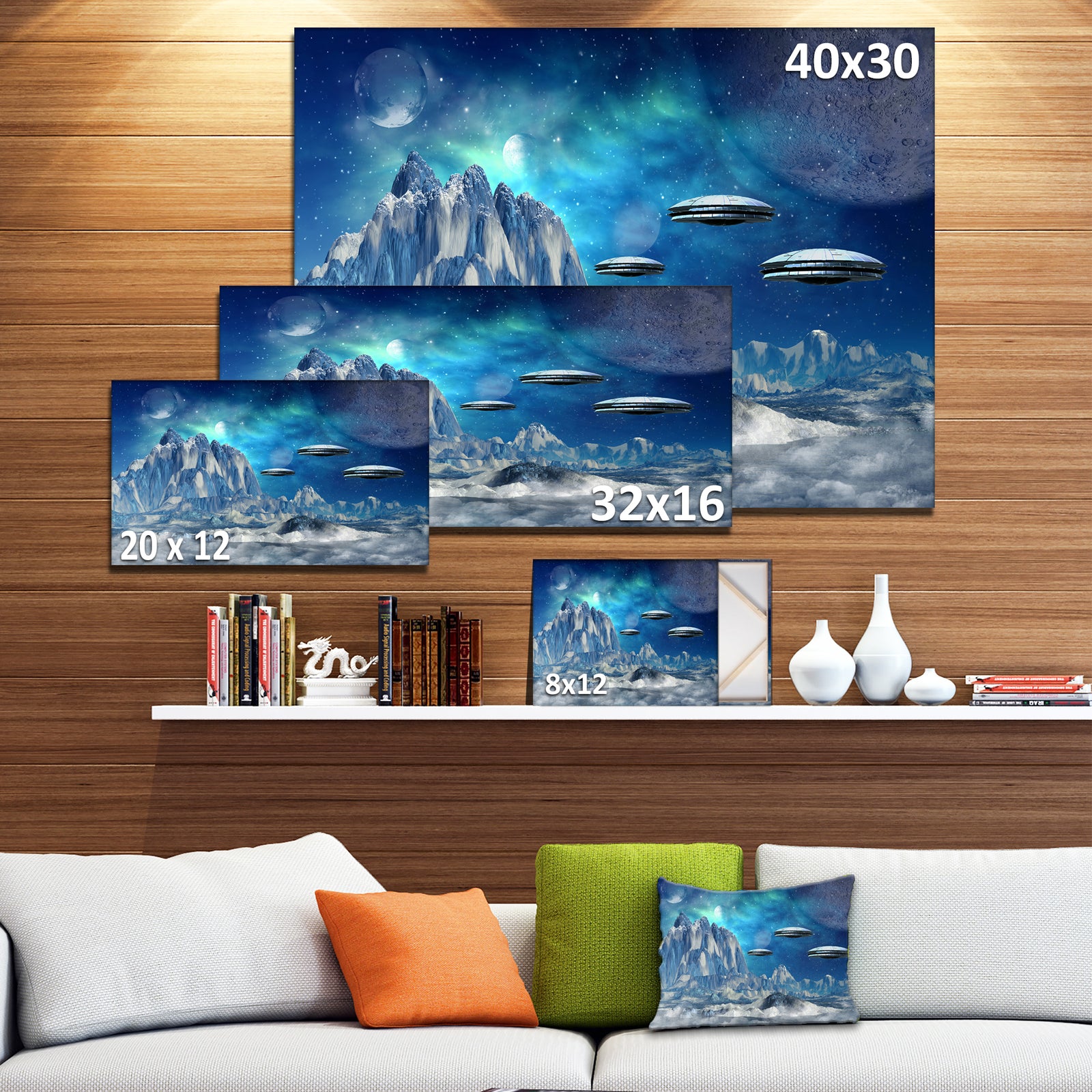 Blue Alien Planet - Landscape Canvas Wall Artwork