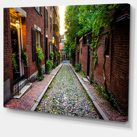 Acorn Street Massachusetts - Landscape Canvas Wall Artwork