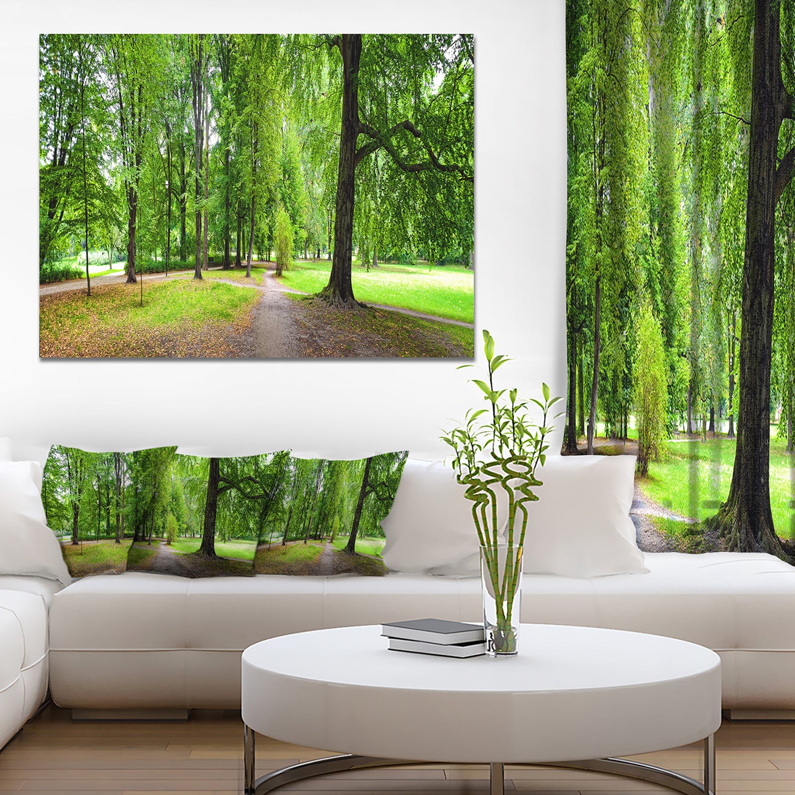 Park in Autumn Panorama - Landscape Canvas Wall Artwork