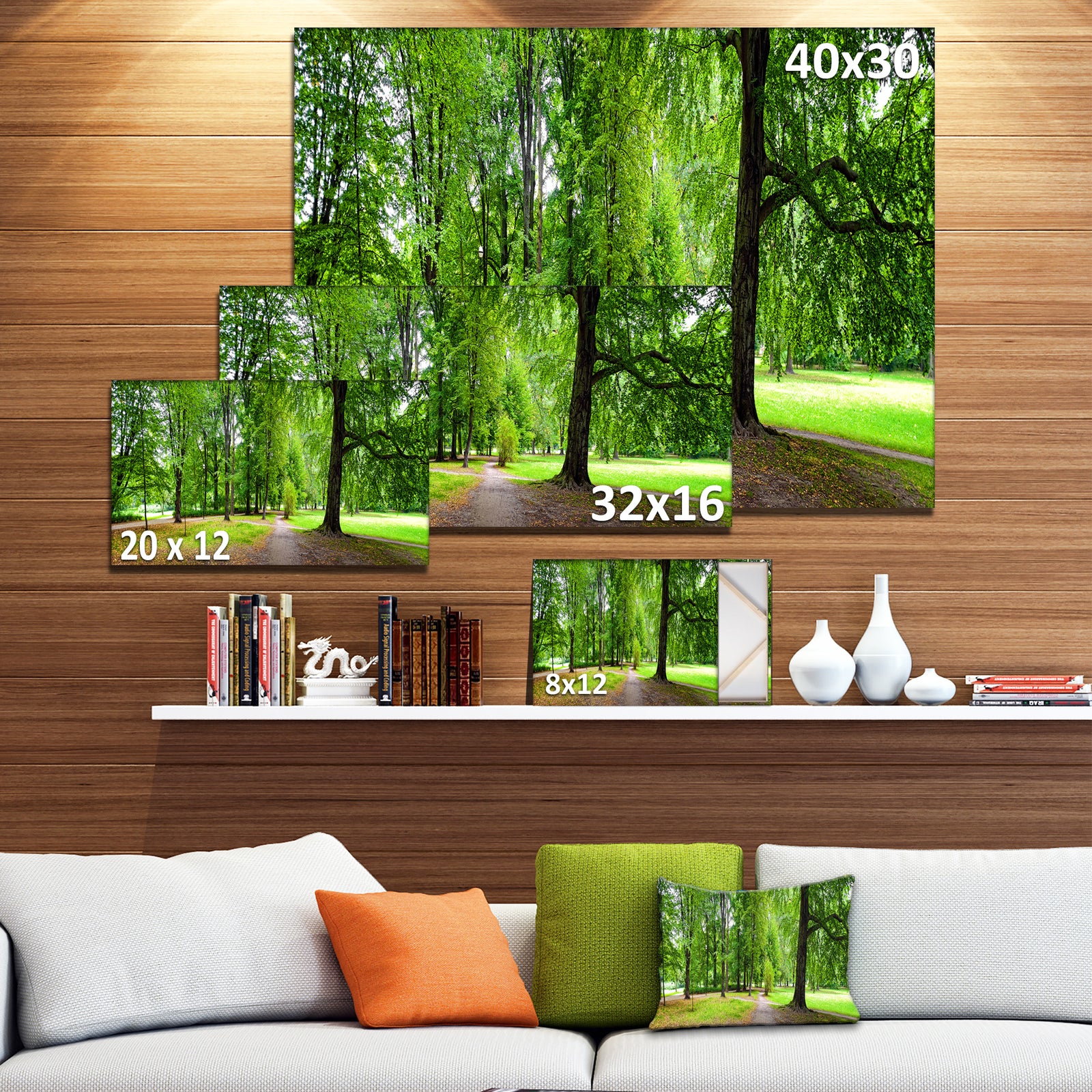 Park in Autumn Panorama - Landscape Canvas Wall Artwork