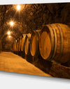 Oak Barrels in the Tunnel - Landscape Wall Artwork
