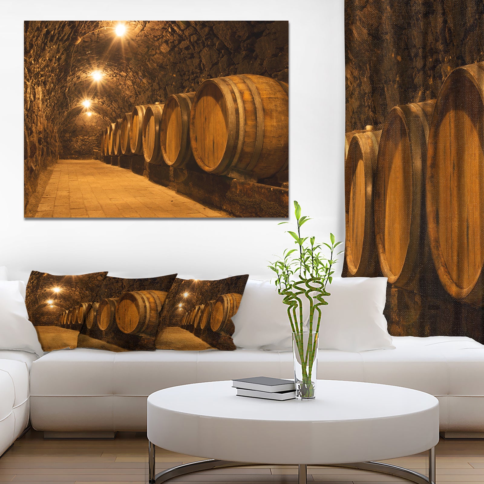 Oak Barrels in the Tunnel - Landscape Wall Artwork