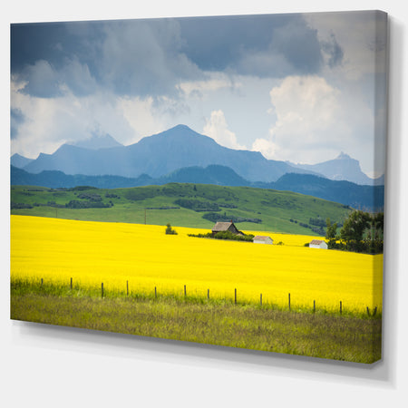 Farm House in Field Of Canola - Landscape Wall Artwork