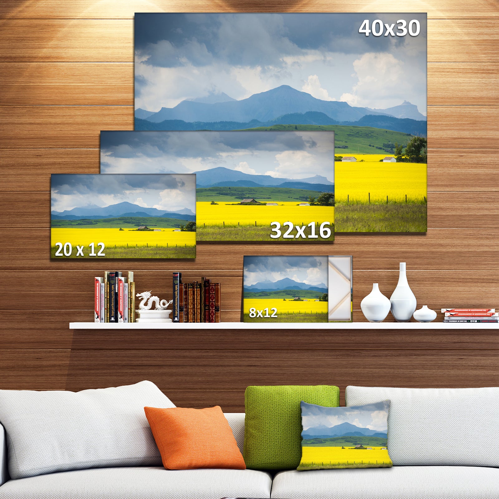 Farm House in Field Of Canola - Landscape Wall Artwork