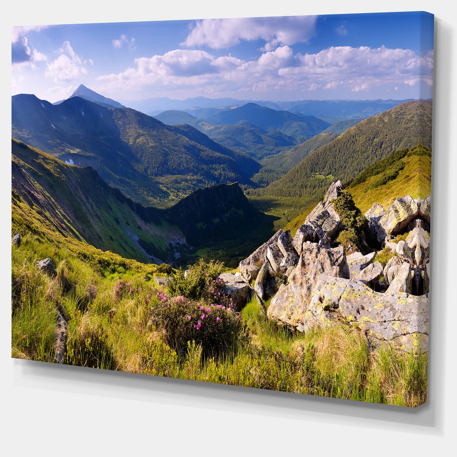 Rocky Summer Hills under Blue Sky - Landscape Wall Artwork