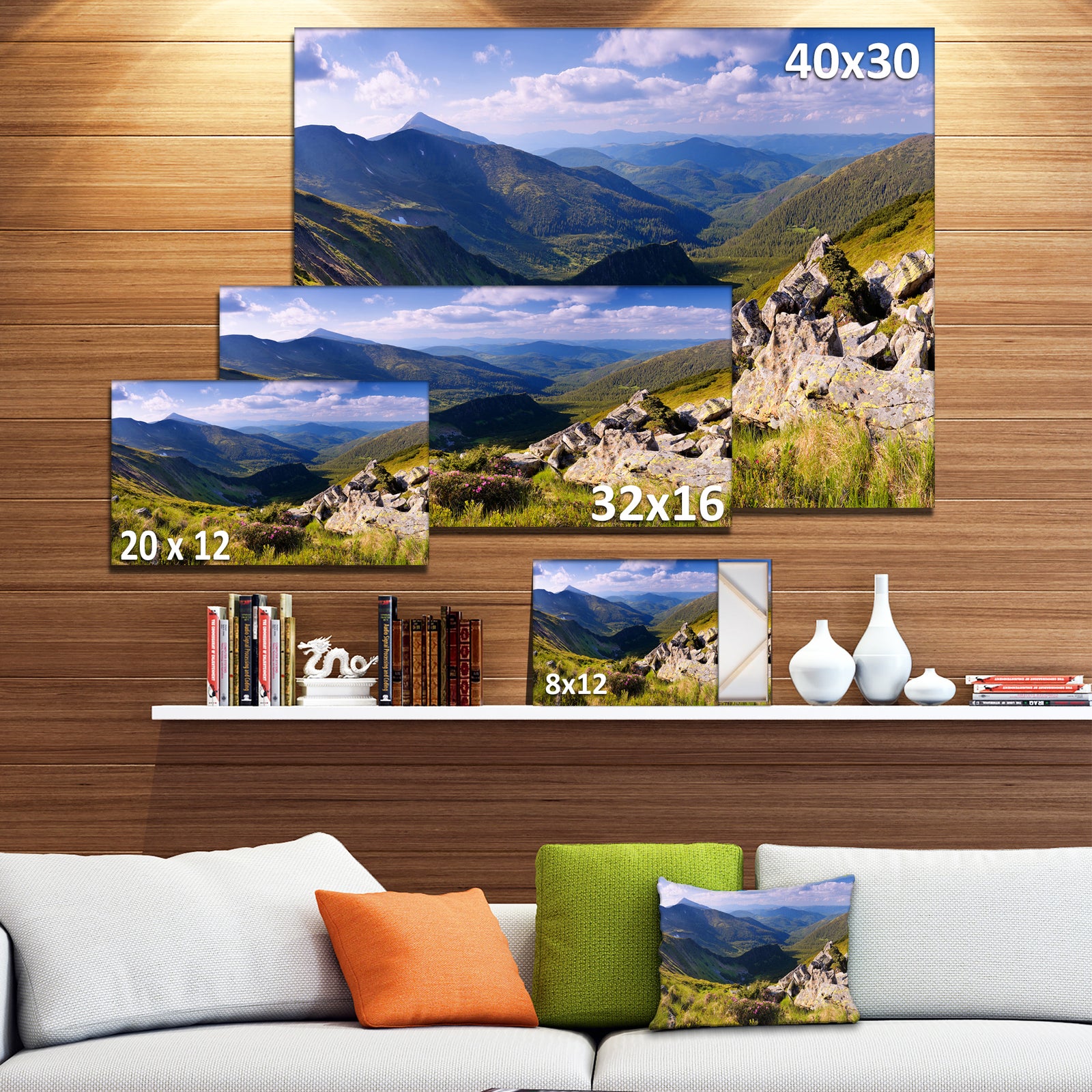 Rocky Summer Hills under Blue Sky - Landscape Wall Artwork