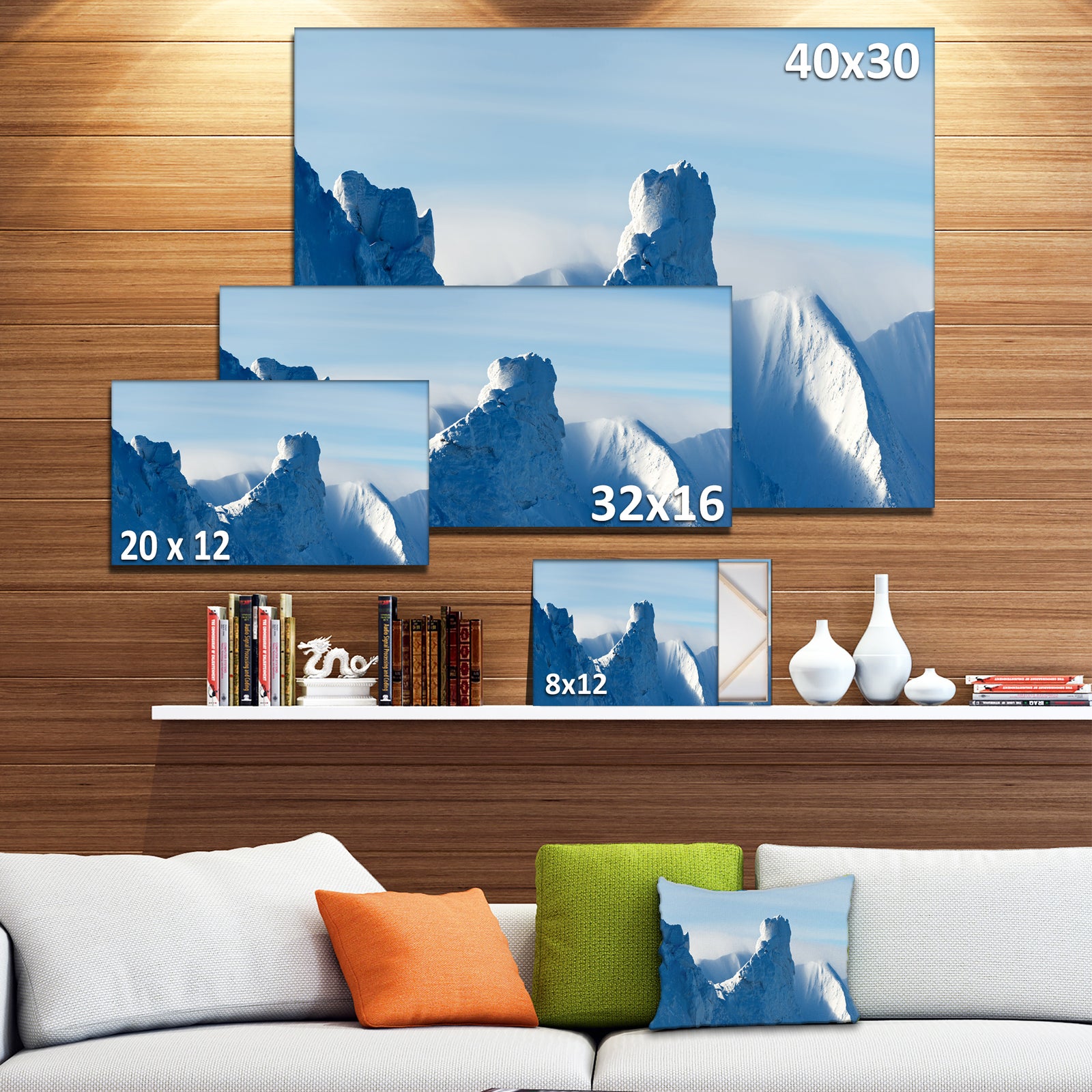 Blue Winter Hills Panorama - Landscape Wall Artwork
