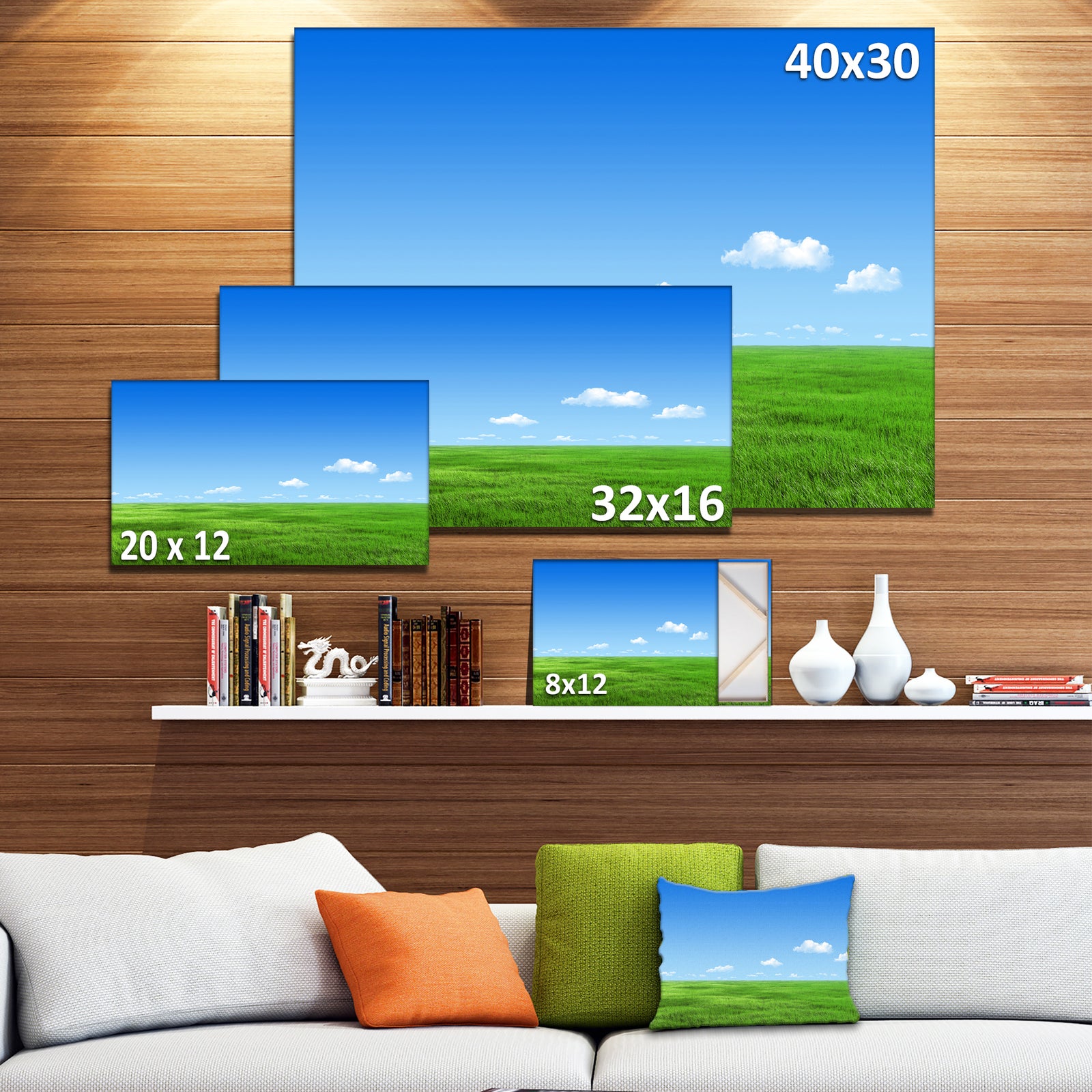 Green Meadow and Blue Sky - Landscape Wall Artwork
