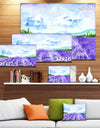 Blue Lavender Fields Watercolor - Landscape Wall Artwork