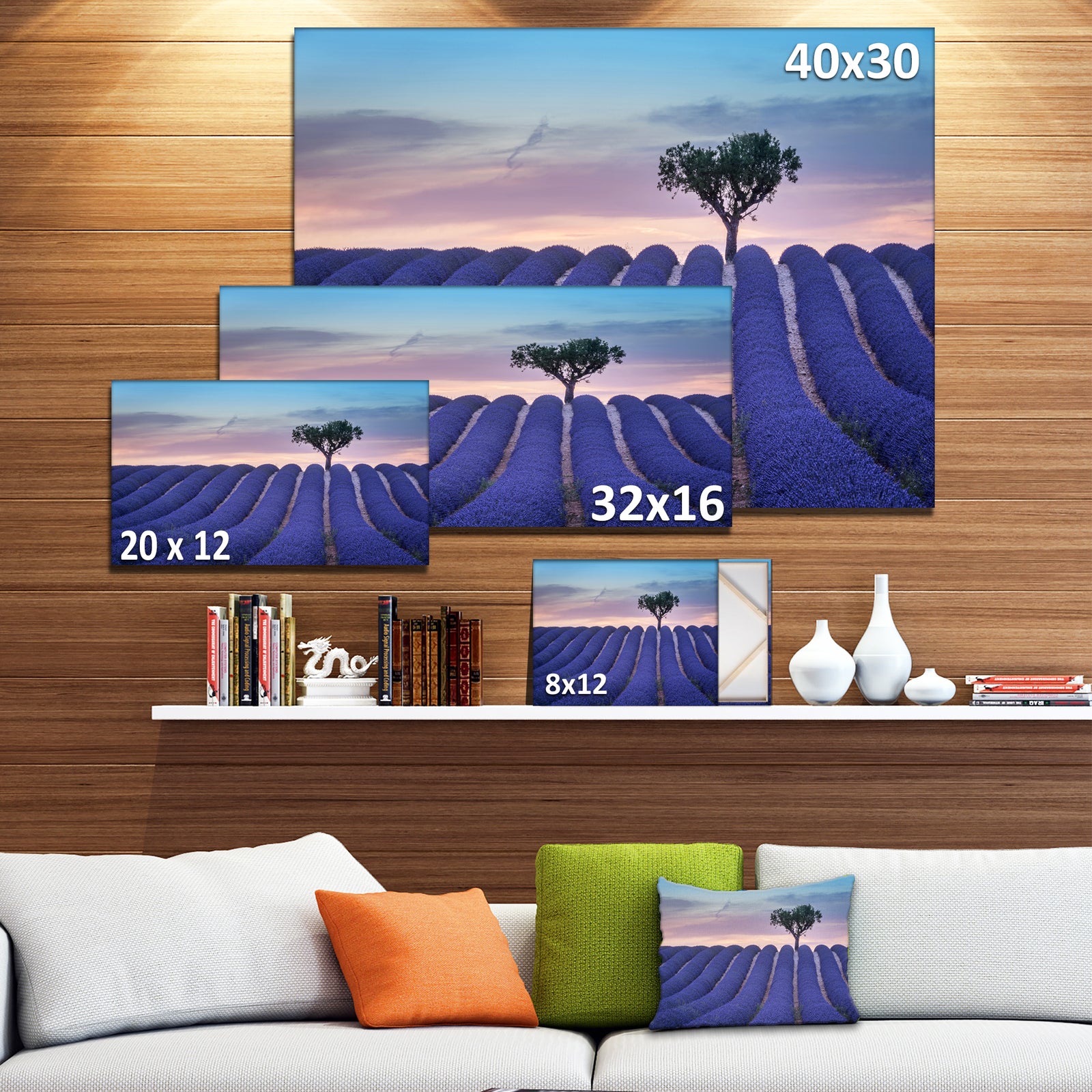 Lonely Trees Uphill on Sunset - Landscape Wall Artwork